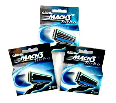 Сменные кассеты для бритья GILLETTE MACH TURBO 3  2 шт. 1 упаковка /400 шт.коробка/ ― cena-optom.ru - Всё по одной цене